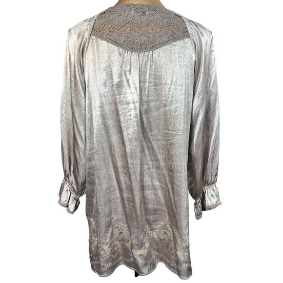 Tasha Polizzi Collection Champagne Eyelet Lace Mini Dress Small - Picture 2 of 9